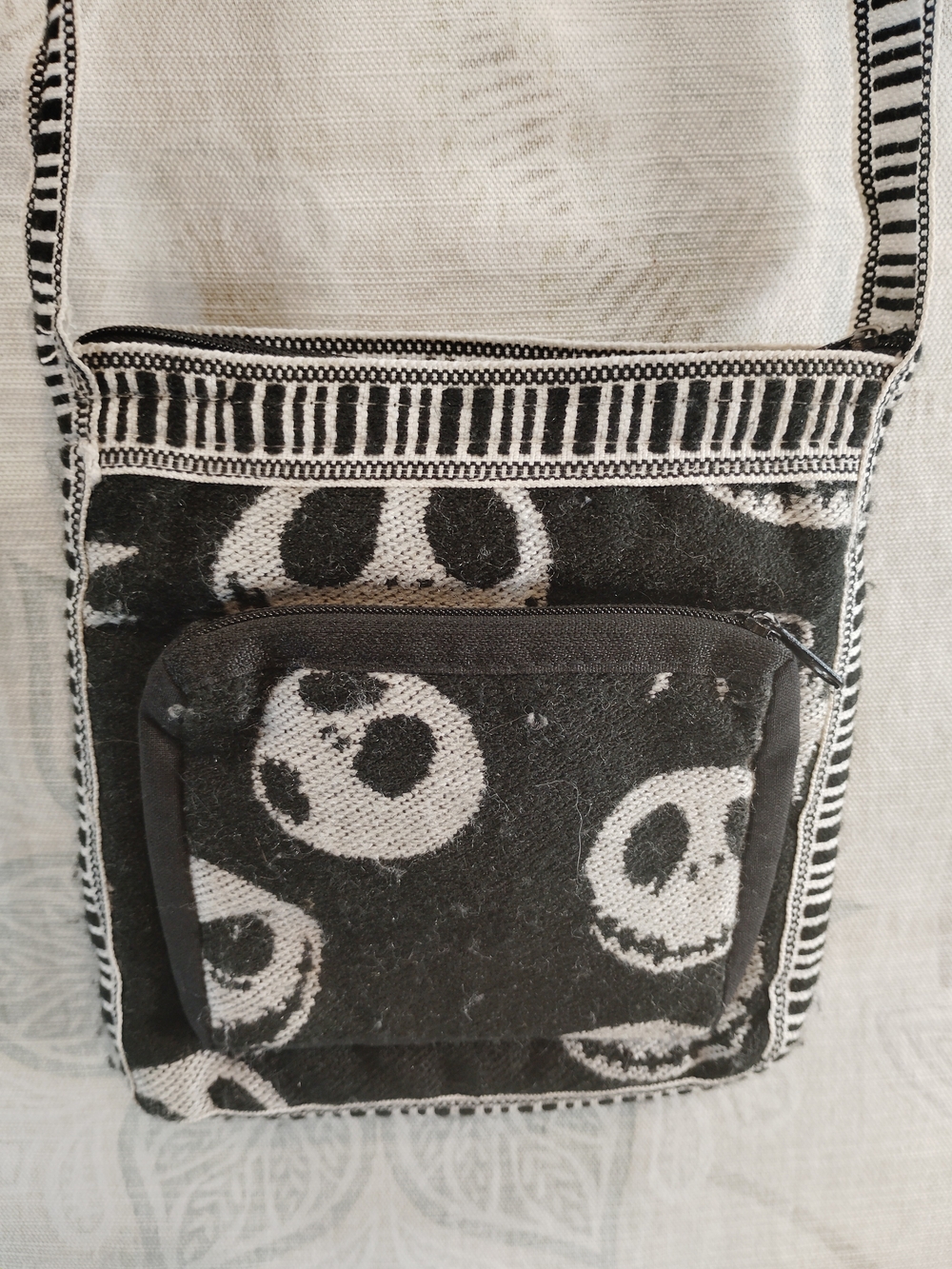 Disney Black & White Nightmare Before Christmas Jack Skellington Crossbody Bag